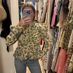 NWOT Anna Cate Floral Ruched Blouse